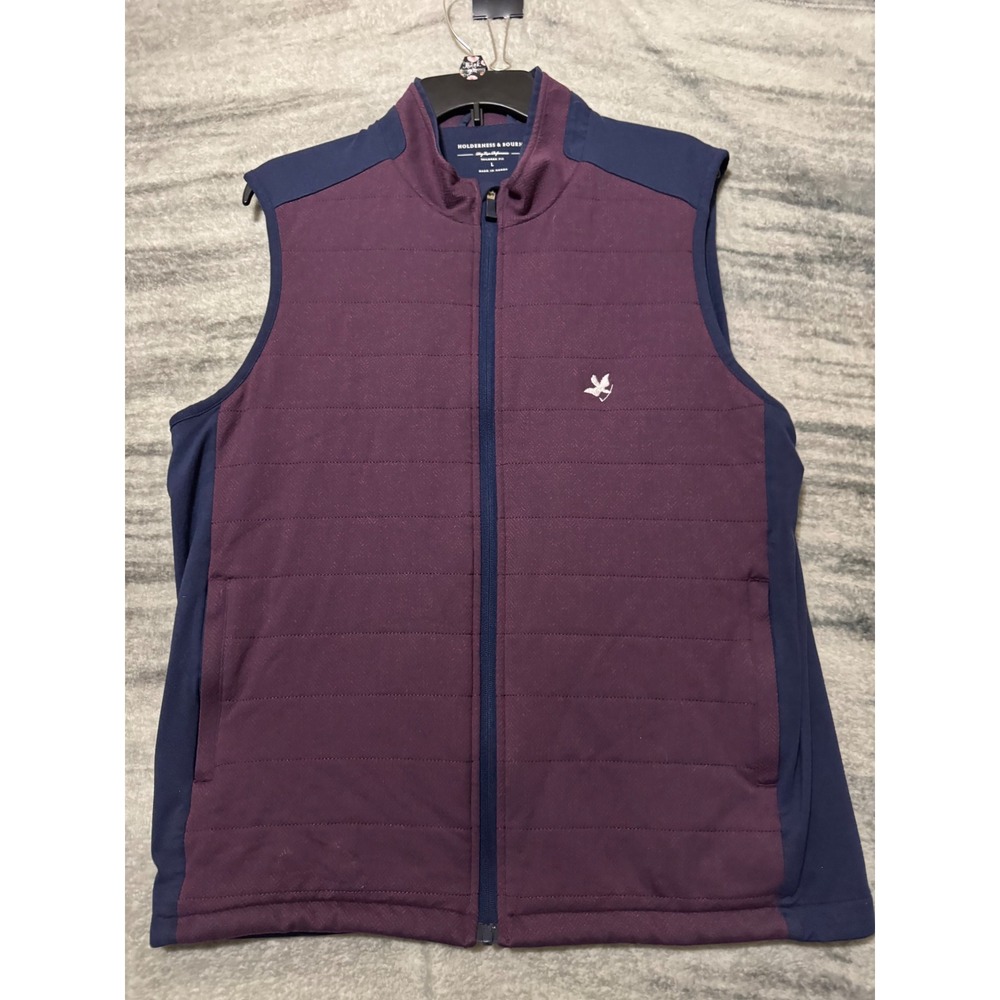 Holderness & Bourne Mens DryLuxe Performance Vest Burgundy Navy Blue Large L